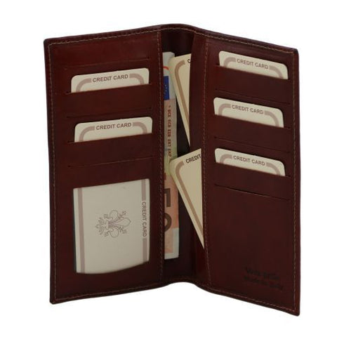 Exclusive vertical 2 fold leather wallet